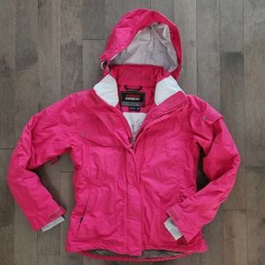 Karbon Women's Ski Snowboard Jacket Size 6 XS \ Small - Pink \ White Hooded
